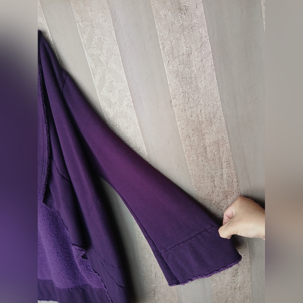 🏷️ Bryn Walker Women's Top Purple Open Front Sweater Cardigan #0306 - Picture 6 of 12